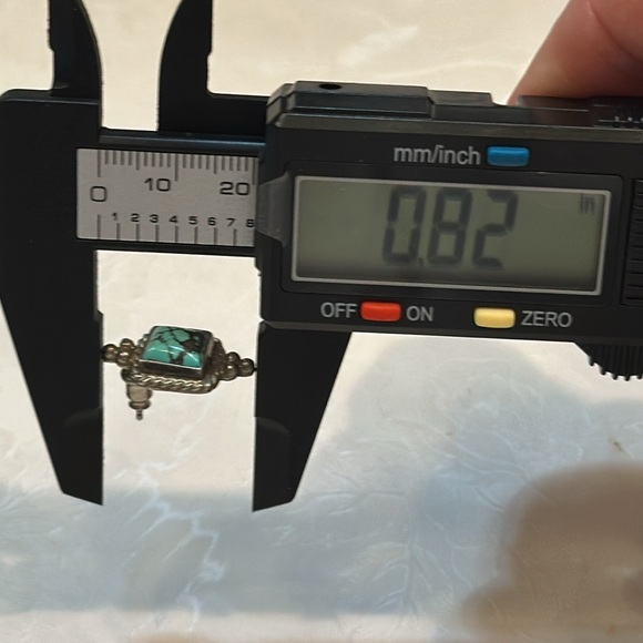 Vintage Navajo Kingman Turquoise Sterling Silver 925 Earrings bezel setting 🔥🔥 - Picture 5 of 6